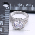 wholesale costume jewelry big white and round cubic zircon christmas ring